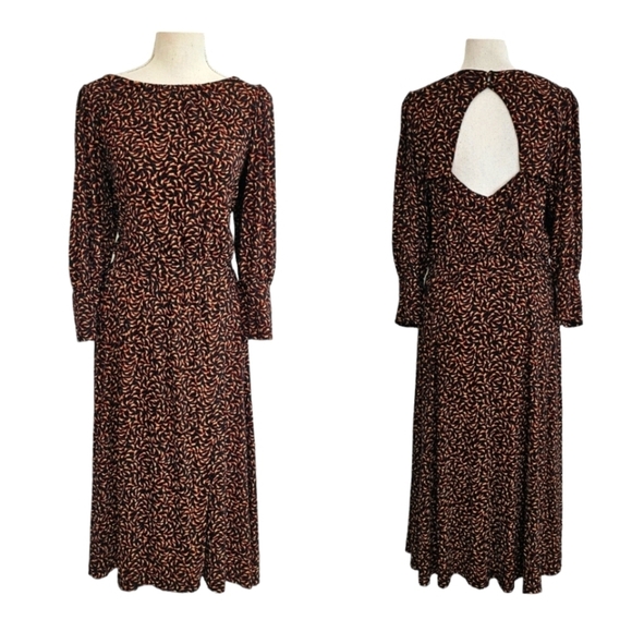 Maeve | Anthropologie Open Back Printed Midi Dress - Picture 1 of 12